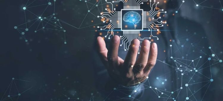 um chip e pontos interconectados representando a automação inteligente