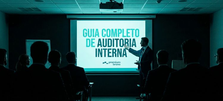 Capa do Guia de Auditoria Interna 2026 da Premiumbravo, apresentando tendências e estratégias de governança.